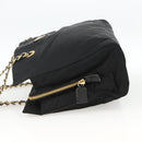 PRADA Chain Tote Bag Nylon Black Gold Auth am10950A-3