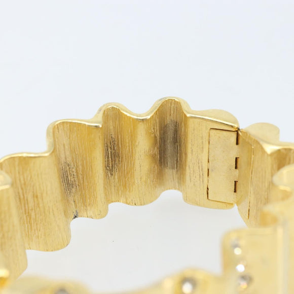 GIVENCHY Rhinestone Bangle metal Gold Auth am10954A