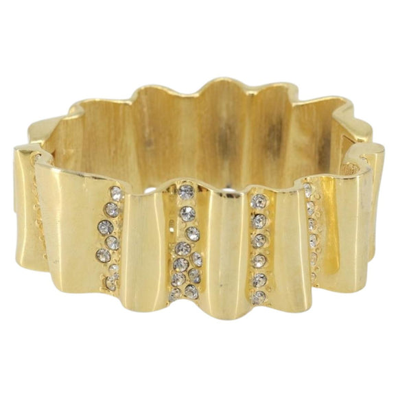 GIVENCHY Rhinestone Bangle metal Gold Auth am10954A