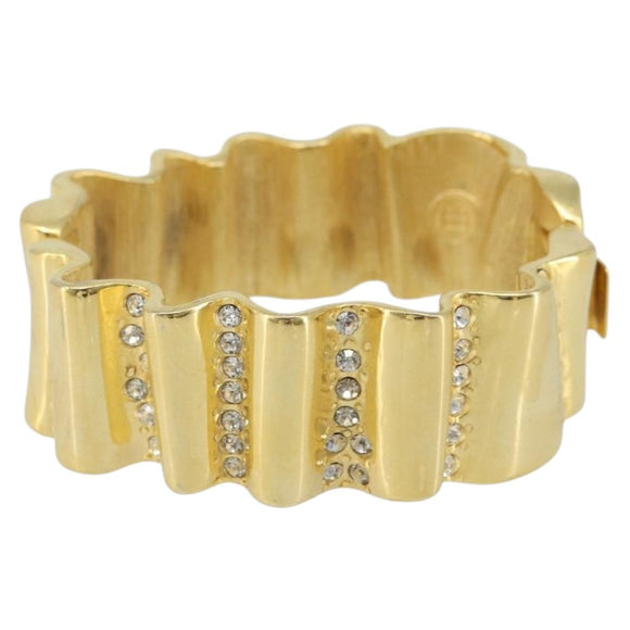 GIVENCHY Rhinestone Bangle metal Gold Auth am10954A