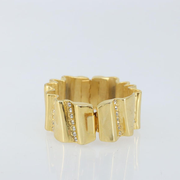 GIVENCHY Rhinestone Bangle metal Gold Auth am10954A