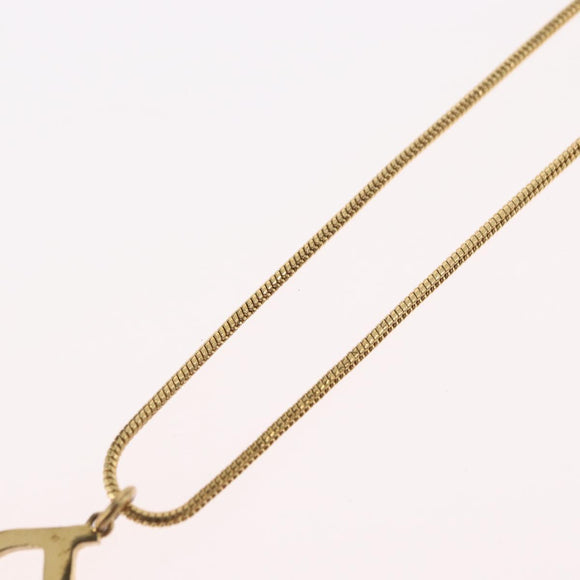 Christian Dior D Necklace metal Gold Auth am10955