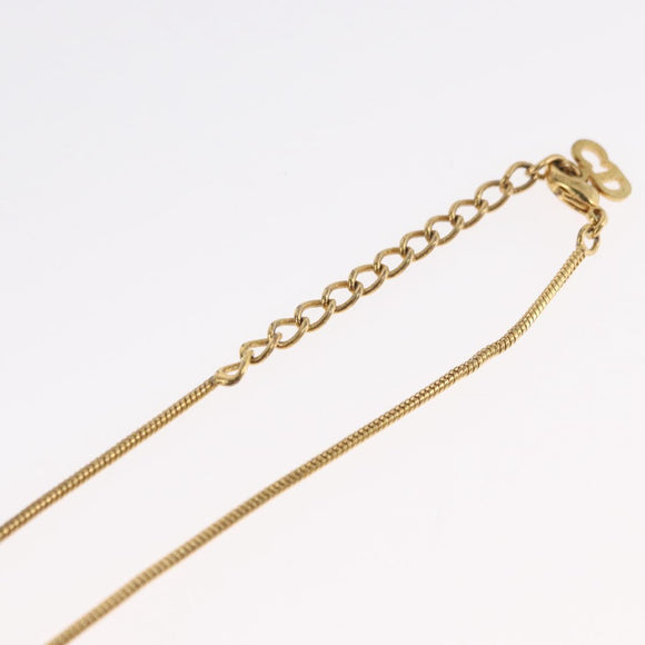 Christian Dior D Necklace metal Gold Auth am10955