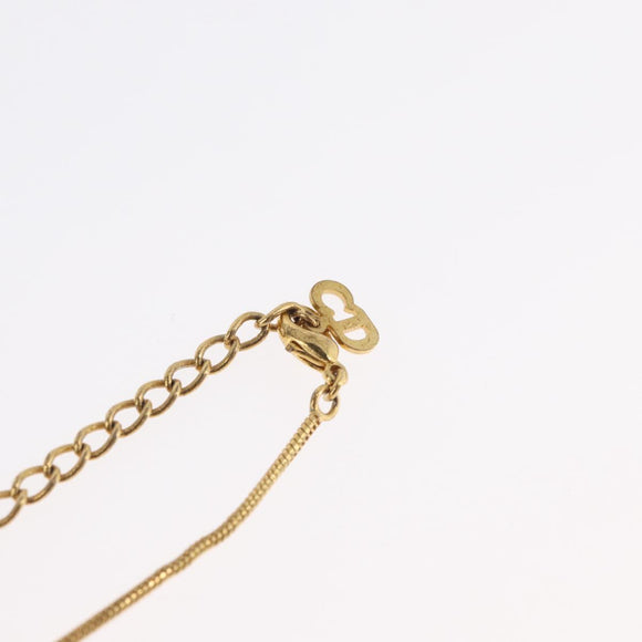 Christian Dior D Necklace metal Gold Auth am10955