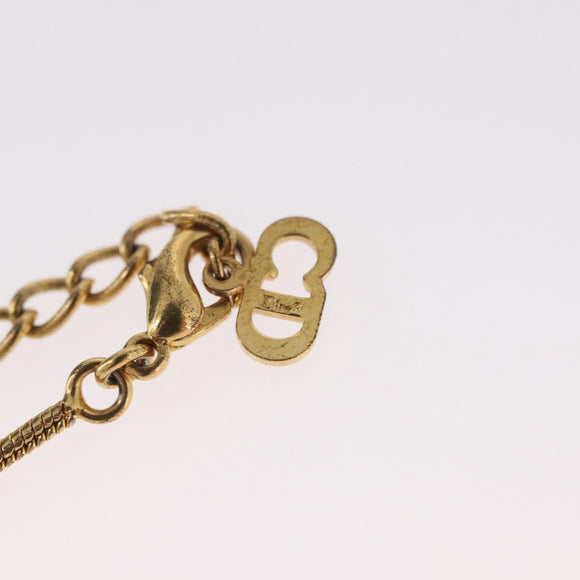 Christian Dior D Necklace metal Gold Auth am10955