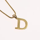 Christian Dior D Necklace metal Gold Auth am10955-3