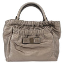 Salvatore Ferragamo Vala Hand Bag Leather 2way Silver Auth am10956-13