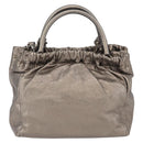 Salvatore Ferragamo Vala Hand Bag Leather 2way Silver Auth am10956-2
