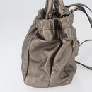Salvatore Ferragamo Vala Hand Bag Leather 2way Silver Auth am10956-4