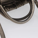 Salvatore Ferragamo Vala Hand Bag Leather 2way Silver Auth am10956-7