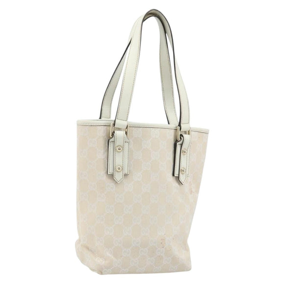 GUCCI GG Canvas Tote Bag Outlet Gold White 257250 Auth am10958