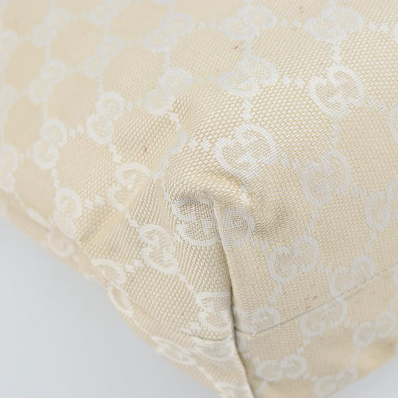 GUCCI GG Canvas Tote Bag Outlet Gold White 257250 Auth am10958