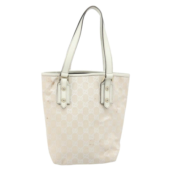 GUCCI GG Canvas Tote Bag Outlet Gold White 257250 Auth am10958
