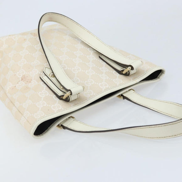 GUCCI GG Canvas Tote Bag Outlet Gold White 257250 Auth am10958