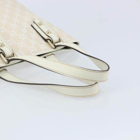 GUCCI GG Canvas Tote Bag Outlet Gold White 257250 Auth am10958