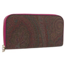 ETRO Paisley Long Wallet PVC Leather Bordeaux Auth am10960V-1