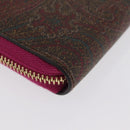ETRO Paisley Long Wallet PVC Leather Bordeaux Auth am10960V-15