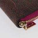 ETRO Paisley Long Wallet PVC Leather Bordeaux Auth am10960V-16