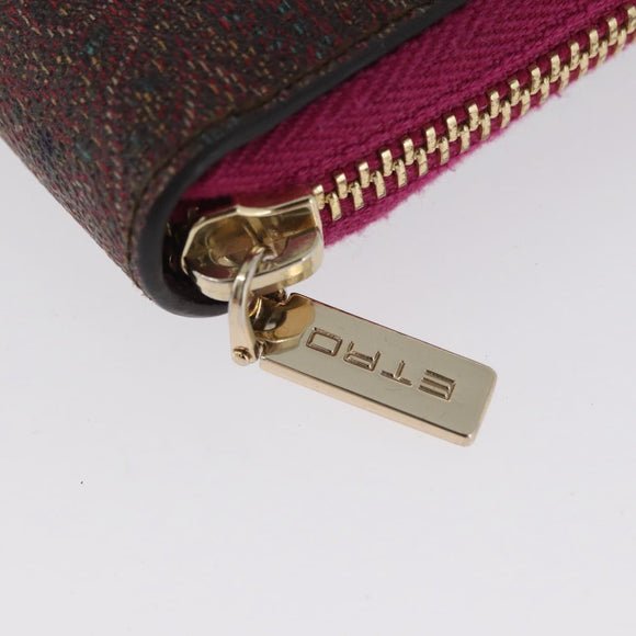 ETRO Paisley Long Wallet PVC Leather Bordeaux Auth am10960V