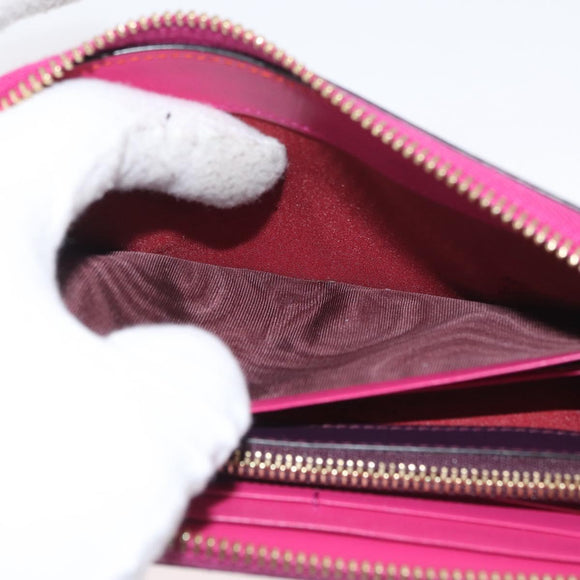 ETRO Paisley Long Wallet PVC Leather Bordeaux Auth am10960V