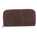 ETRO Paisley Long Wallet PVC Leather Bordeaux Auth am10960V-13