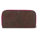 ETRO Paisley Long Wallet PVC Leather Bordeaux Auth am10960V-2