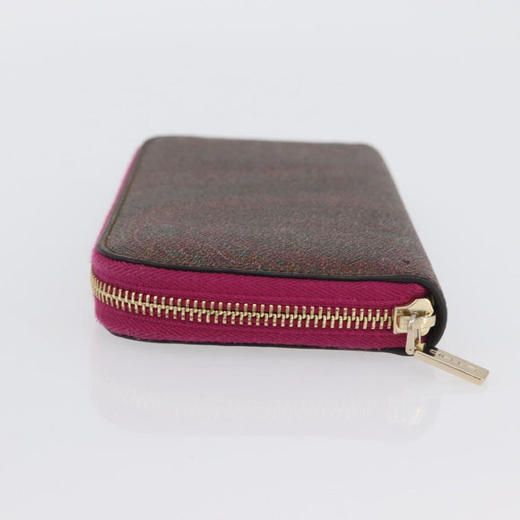 ETRO Paisley Long Wallet PVC Leather Bordeaux Auth am10960V