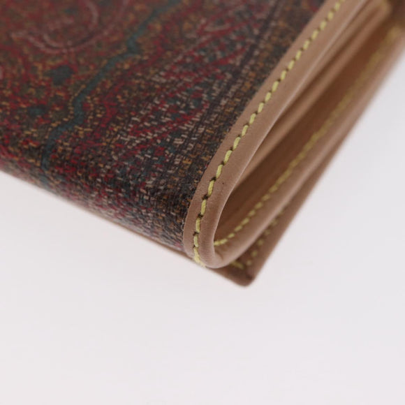 ETRO Paisley Geldbörse zweifach PVC Leder Bordeaux Auth am10961V