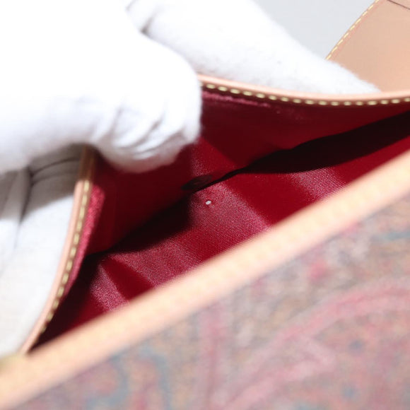 ETRO Paisley Geldbörse zweifach PVC Leder Bordeaux Auth am10961V