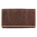 ETRO Paisley Geldbörse zweifach PVC Leder Bordeaux Auth am10961V-13