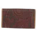ETRO Paisley Geldbörse zweifach PVC Leder Bordeaux Auth am10961V-2
