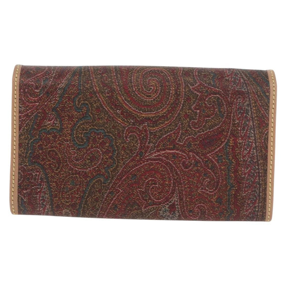 ETRO Paisley Geldbörse zweifach PVC Leder Bordeaux Auth am10961V