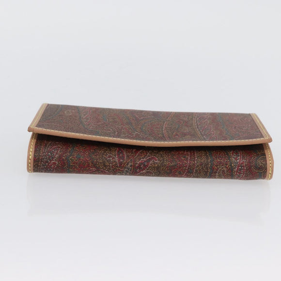 ETRO Paisley Geldbörse zweifach PVC Leder Bordeaux Auth am10961V