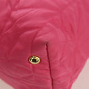 PRADA Chain Tote Bag Nylon Gold Pink Auth am10964V-12