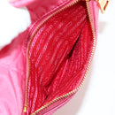 PRADA Chain Tote Bag Nylon Gold Pink Auth am10964V-17