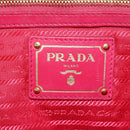 PRADA Chain Tote Bag Nylon Gold Pink Auth am10964V-19