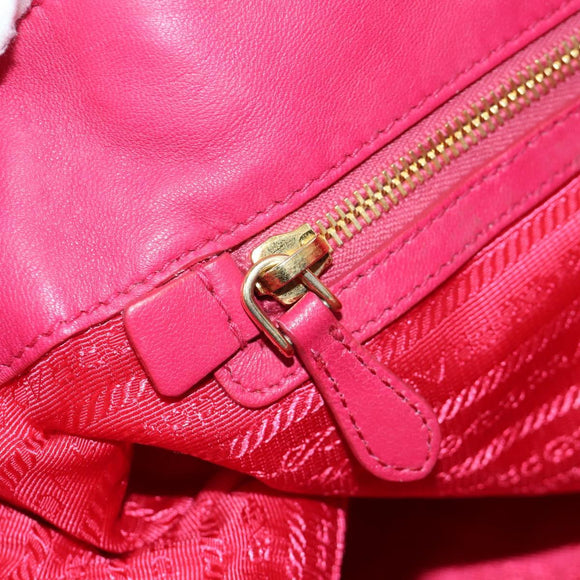PRADA Chain Tote Bag Nylon Gold Pink Auth am10964V