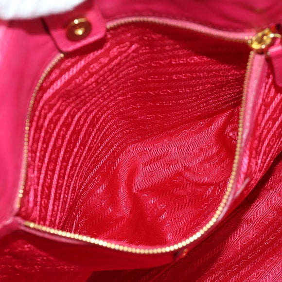 PRADA Chain Tote Bag Nylon Gold Pink Auth am10964V