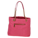 PRADA Chain Tote Bag Nylon Gold Pink Auth am10964V-3