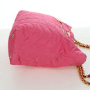 PRADA Chain Tote Bag Nylon Gold Pink Auth am10964V-5