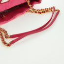 PRADA Chain Tote Bag Nylon Gold Pink Auth am10964V-7