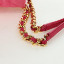 PRADA Chain Tote Bag Nylon Gold Pink Auth am10964V-9