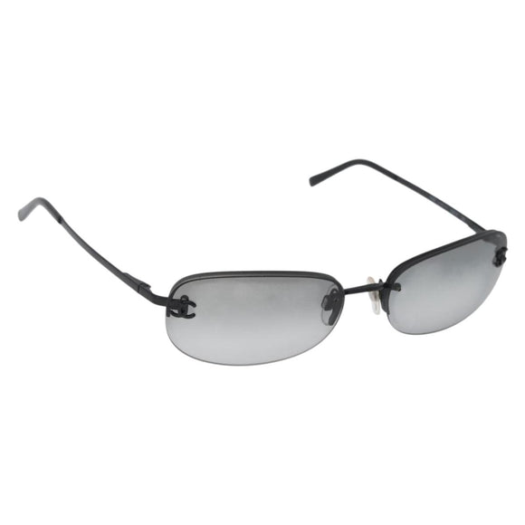 CHANEL CC Sunglasses metal Black CC Auth am10967V