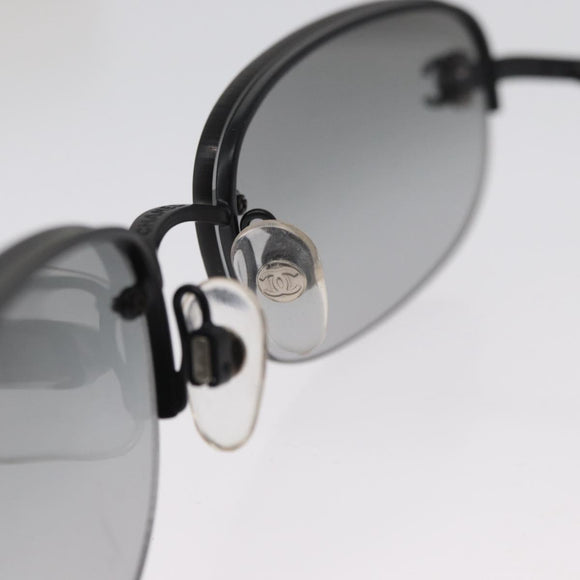 CHANEL CC Sunglasses metal Black CC Auth am10967V