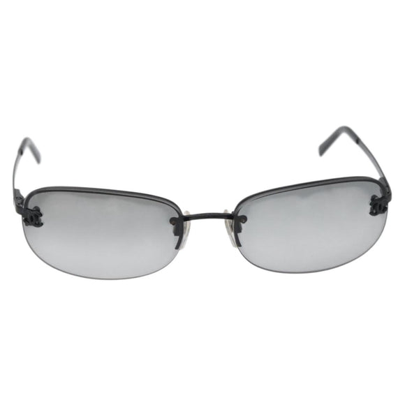 CHANEL CC Sunglasses metal Black CC Auth am10967V