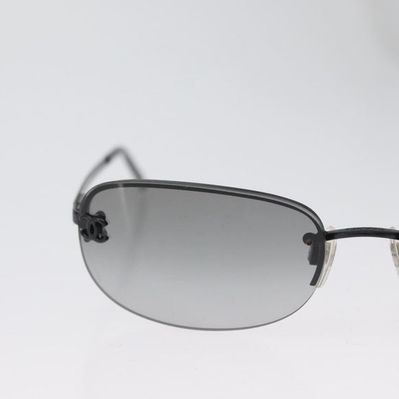 CHANEL CC Sunglasses metal Black CC Auth am10967V