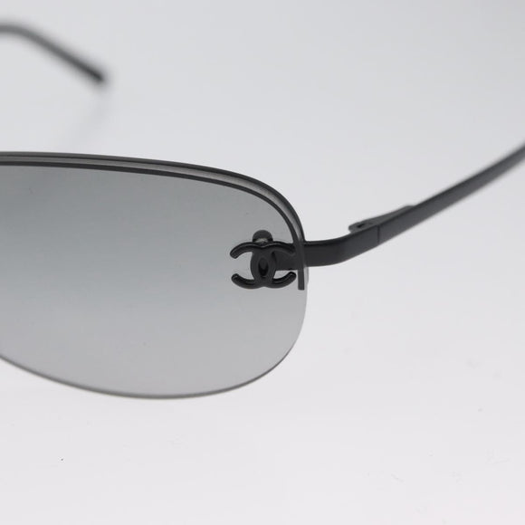 CHANEL CC Sunglasses metal Black CC Auth am10967V
