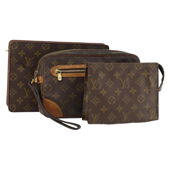 LOUIS VUITTON Monogram Clutch Bag 3 Set LV Auth am10971
