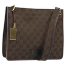 GUCCI GG Canvas Shoulder Bag Gold Brown 91762 Auth am10977-1