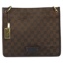 GUCCI GG Canvas Shoulder Bag Gold Brown 91762 Auth am10977-13